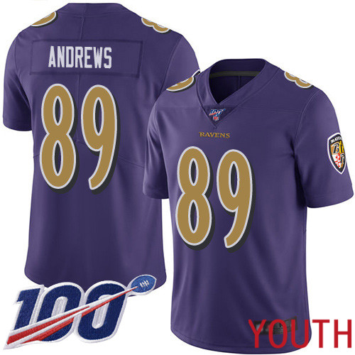 Baltimore Ravens Limited Purple Youth Mark Andrews Jersey NFL Football #89 100th Season Rush Vapor Untouchable
